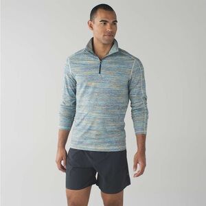 Lululemon XL Surge Warm 1/2 Zip- Space Dye Camo Deep Navy Alberta Lake